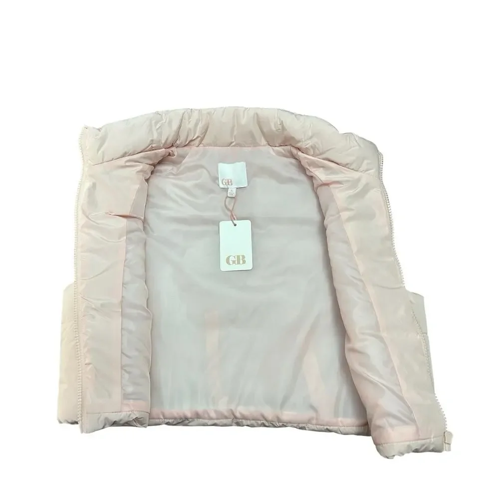 NWT Gianni Bini GB Girls Sz Xl Light Pink Quilted Puffer Vest Sleeveless Jacket